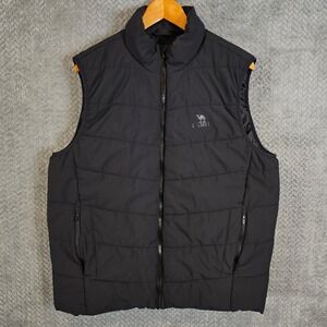 Camel Mens Black Puffer Vest Full Zip Insulated Sleeveless Jacket Outdoor L